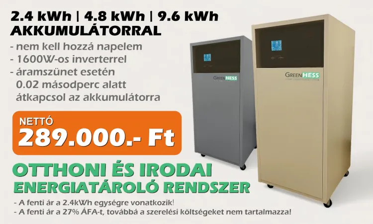 2.4kWh akkumulátor + inverter 1600VA (antracit) 2.4kWh akkumulátor + inverter 1600VA