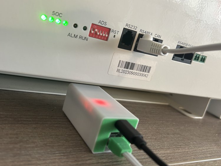 Akkumulátorral teszteljük az ADA485 eszközt